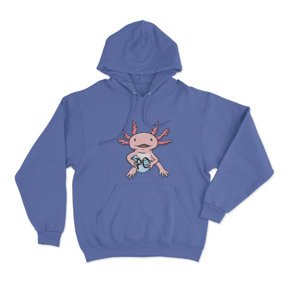 Axolotl Unisex Hoodie Blue Axolotl Unisex Hoodie Blue