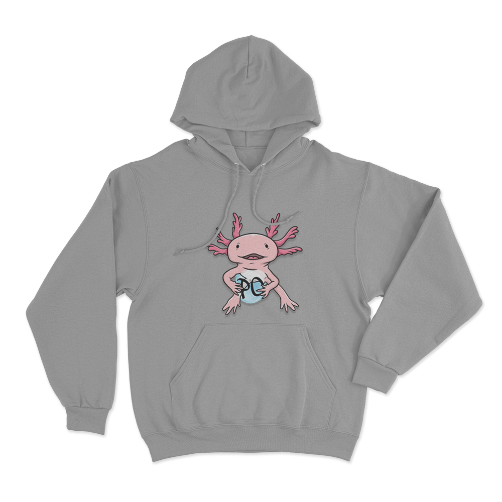 Axolotl Unisex Hoodie Grey Axolotl Unisex Hoodie Grey