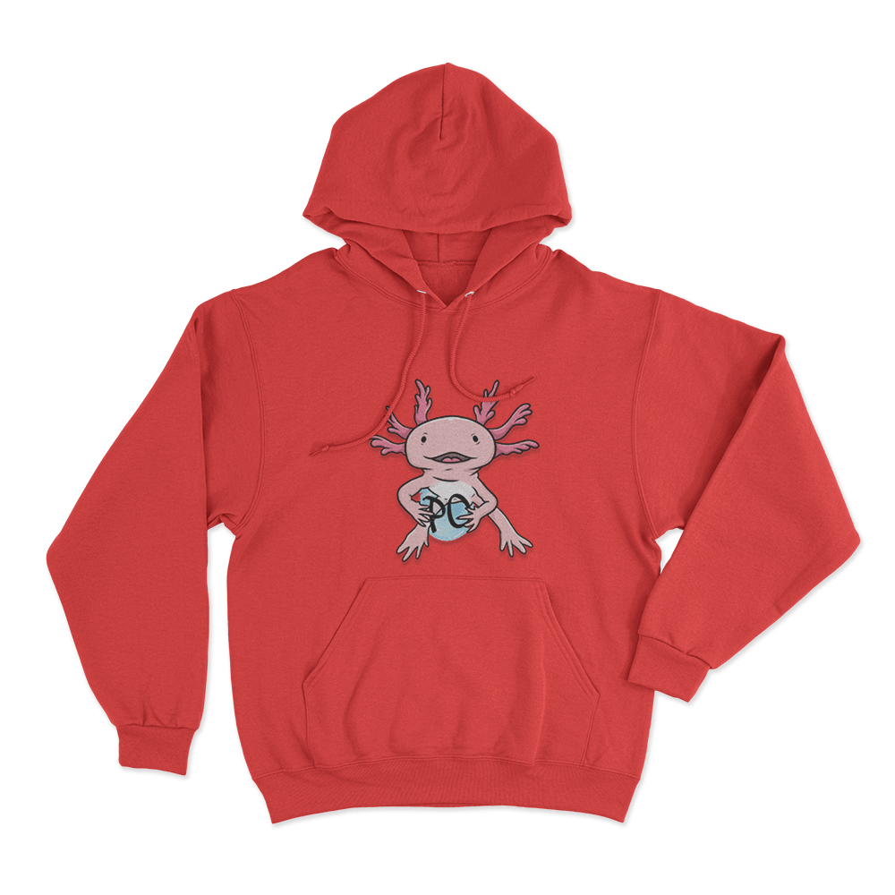 Axolotl Unisex Hoodie Red Axolotl Unisex Hoodie Red