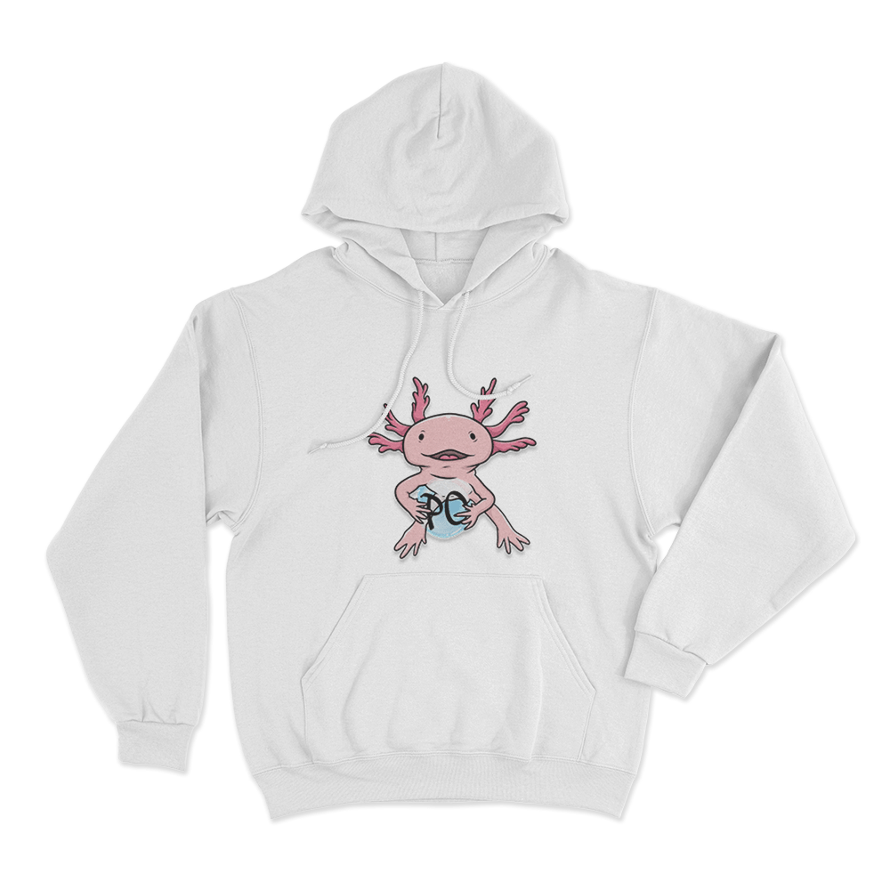 Axolotl Unisex Hoodie White Axolotl Unisex Hoodie White