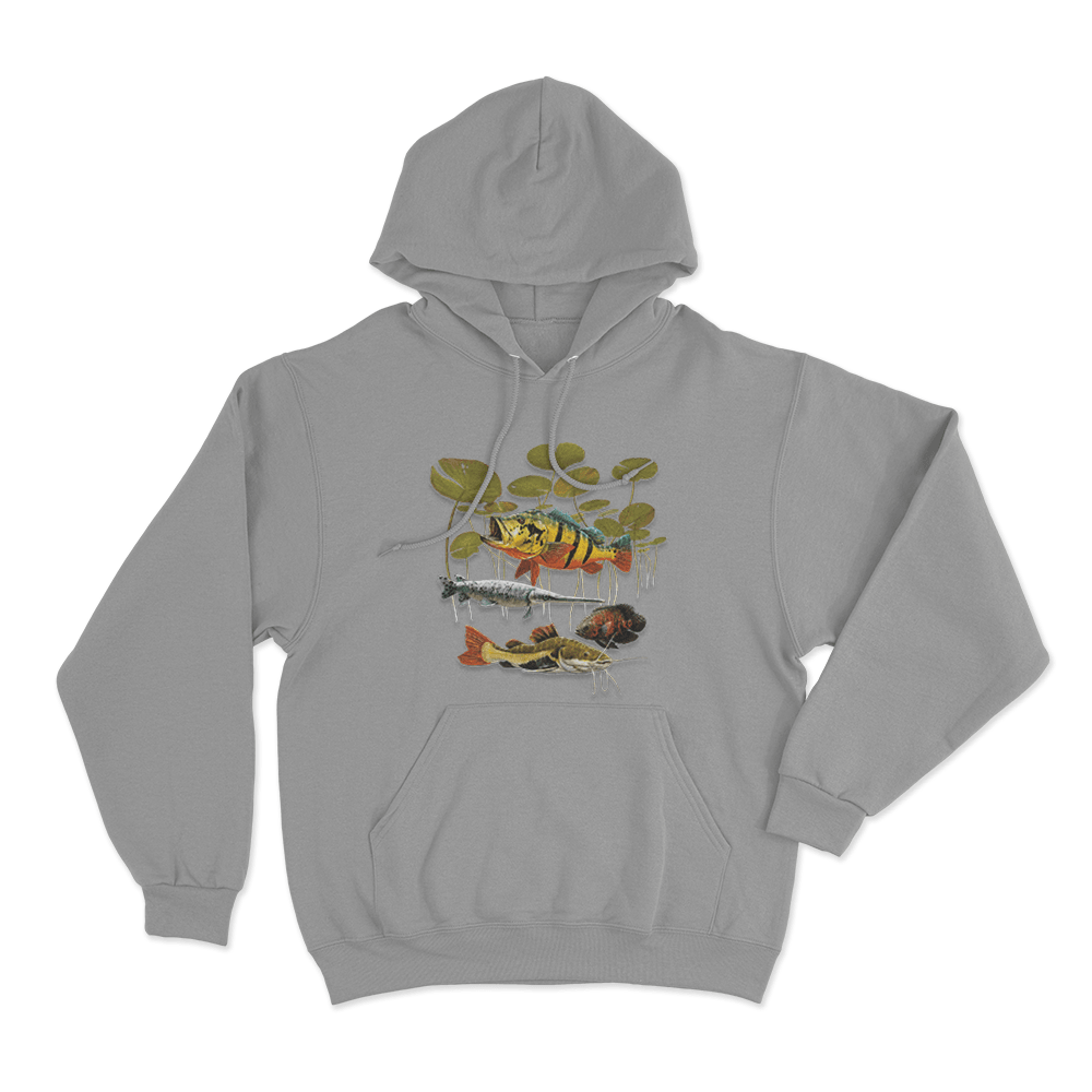 Predatory Fish Unisex Hoodie Grey Predatory Fish Unisex Hoodie Grey
