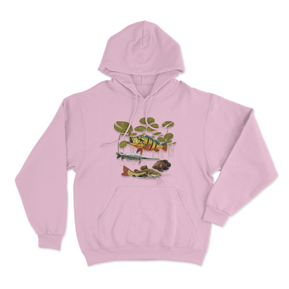 Predatory Fish Unisex Hoodie Pink Predatory Fish Unisex Hoodie Pink