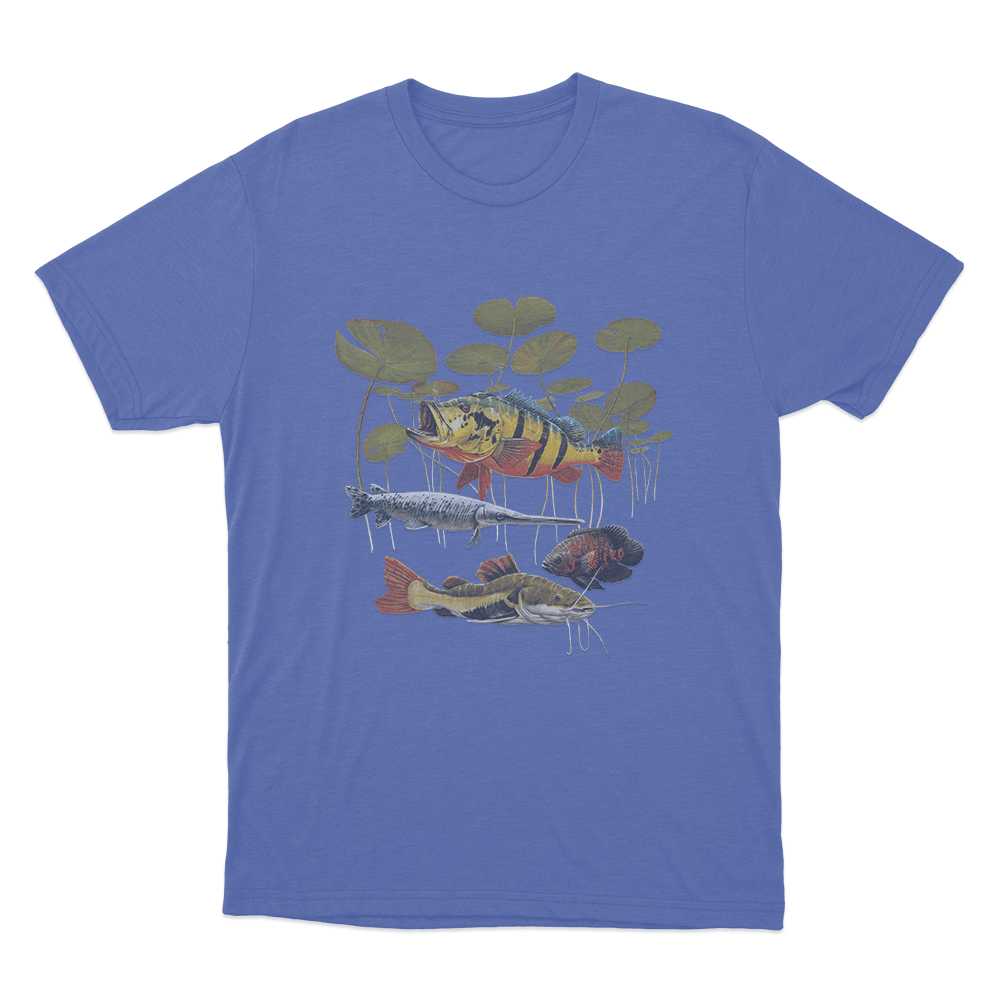 Predatory Fish Unisex T Shirt Blue Predatory Fish Unisex T Shirt Blue