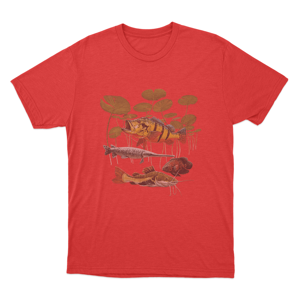 Predatory Fish Unisex T Shirt Red Predatory Fish Unisex T Shirt Red