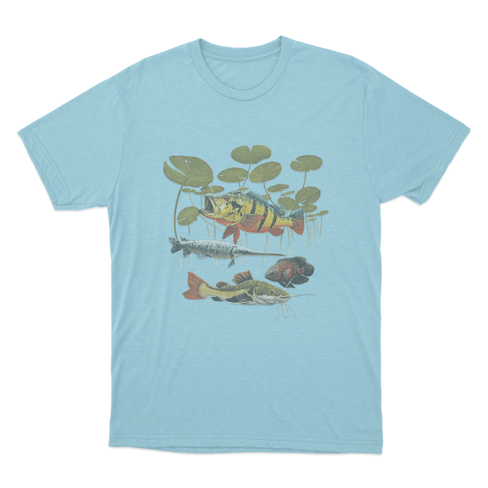 Predatory Fish Unisex T Shirt Sky Blue Predatory Fish Unisex T Shirt Sky Blue