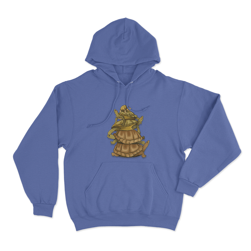 Turtle Stack Unisex Hoodie Blue Turtle Stack Unisex Hoodie Blue
