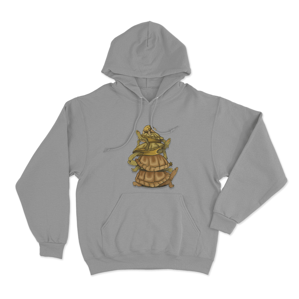 Turtle Stack Unisex Hoodie Grey Turtle Stack Unisex Hoodie Grey