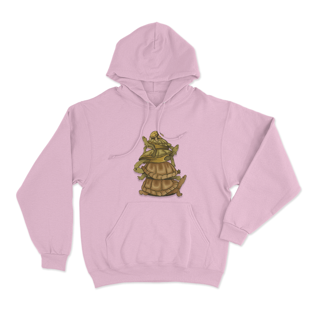 Turtle Stack Unisex Hoodie Pink Turtle Stack Unisex Hoodie Pink