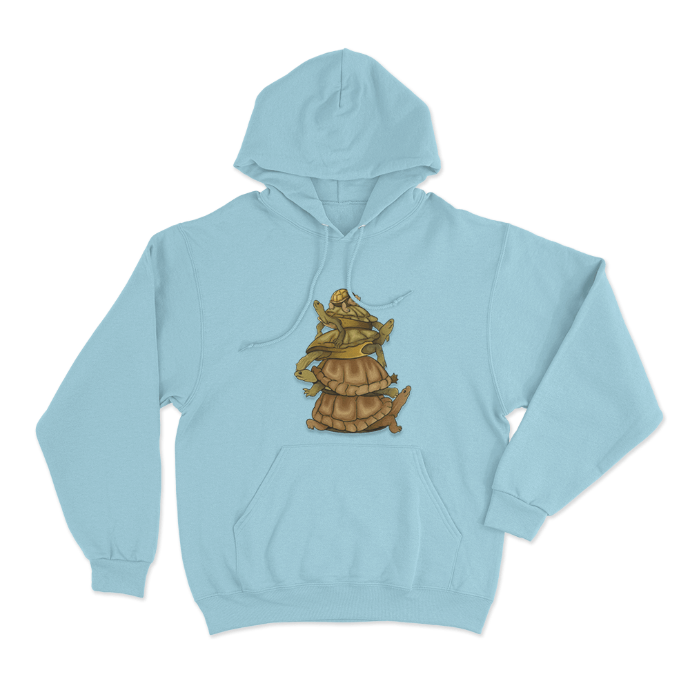Turtle Stack Unisex Hoodie Sky Blue Turtle Stack Unisex Hoodie Sky Blue