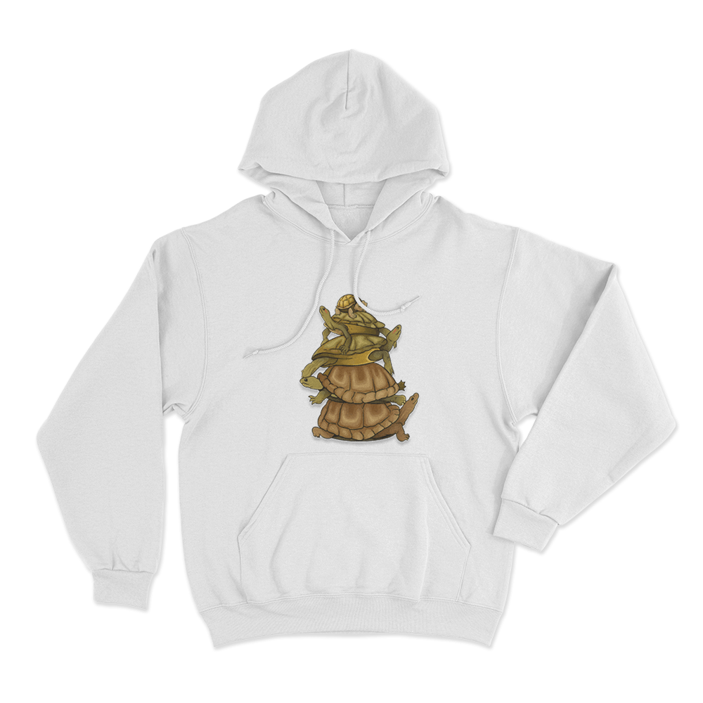 Turtle Stack Unisex Hoodie White Turtle Stack Unisex Hoodie White