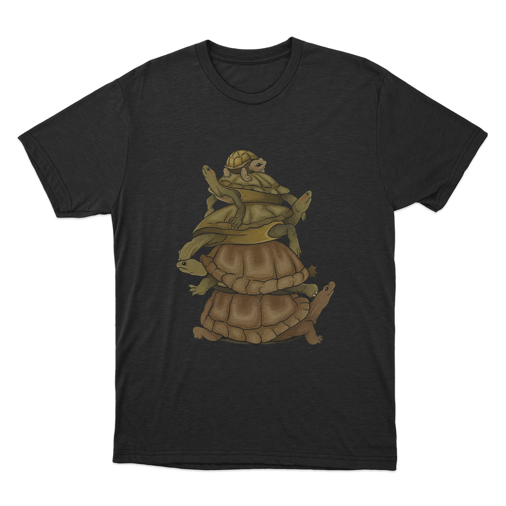 Turtle Stack Unisex T Shirt Black Turtle Stack Unisex T Shirt Black