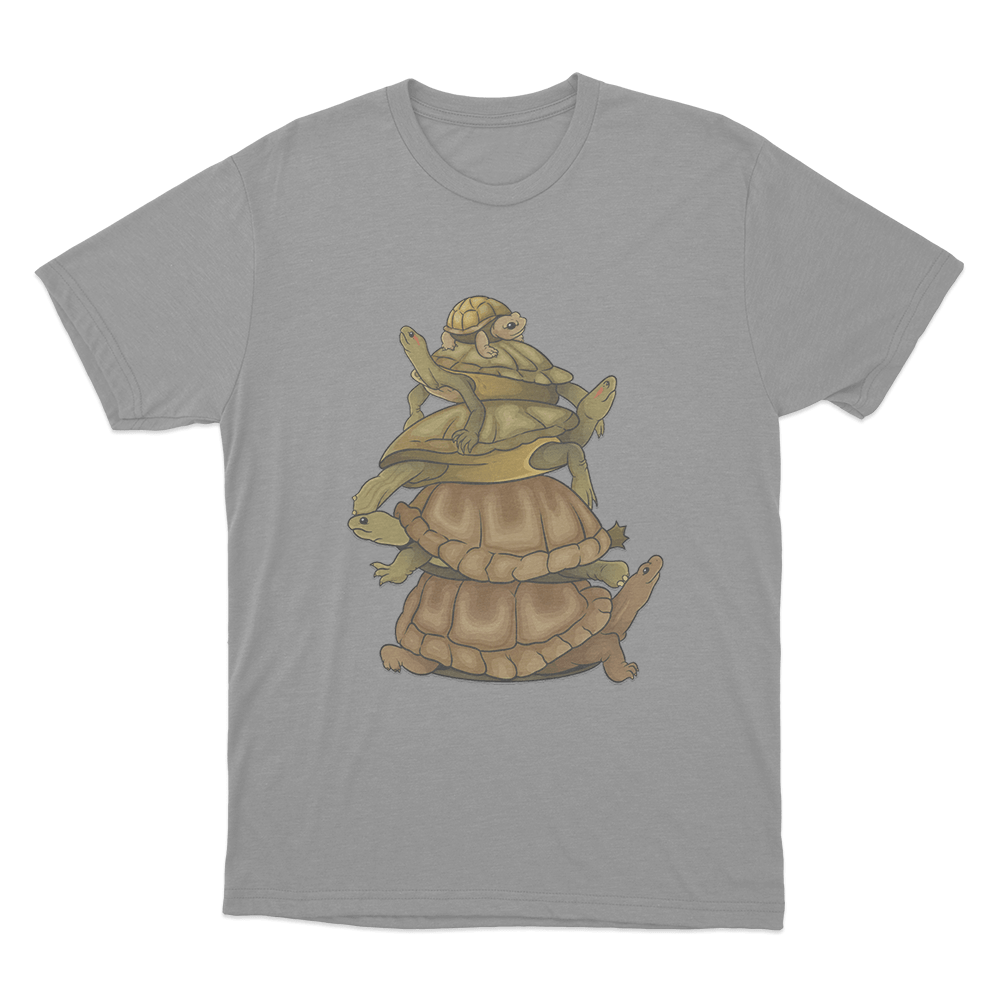 Turtle Stack Unisex T Shirt Grey Turtle Stack Unisex T Shirt Grey