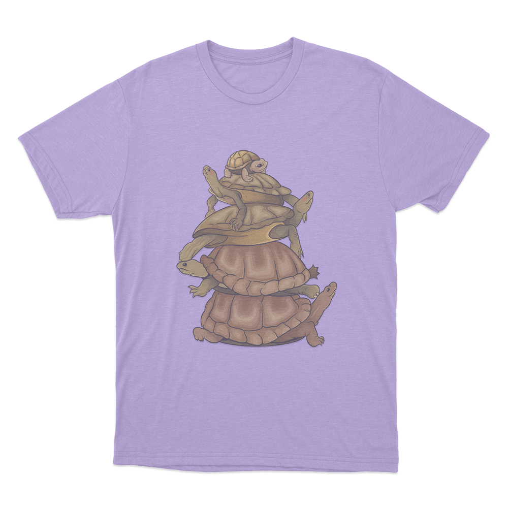 Turtle Stack Unisex T Shirt Purple Turtle Stack Unisex T Shirt Purple