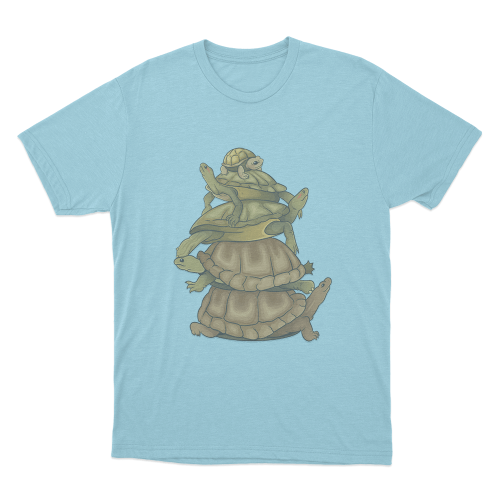 Turtle Stack Unisex T Shirt Sky Blue Turtle Stack Unisex T Shirt Sky Blue