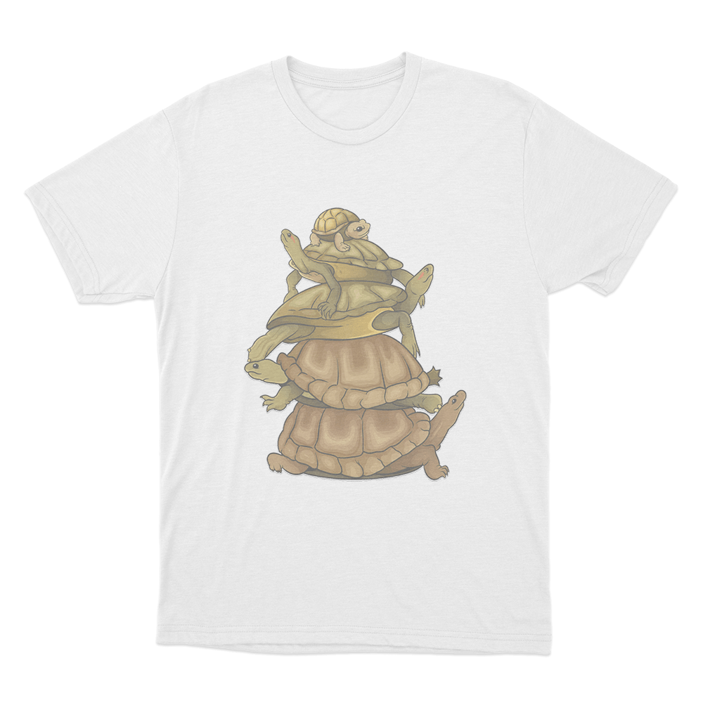 Turtle Stack Unisex T Shirt White Turtle Stack Unisex T Shirt White