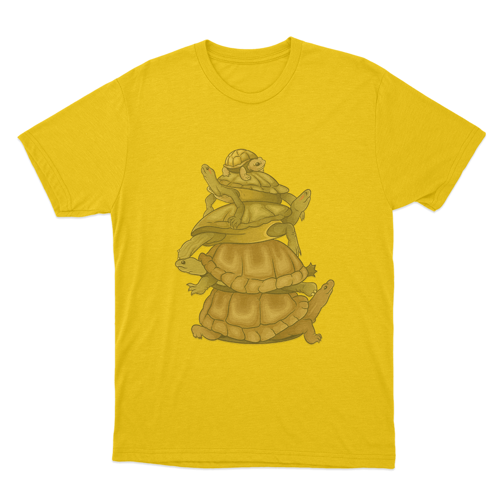 Turtle Stack Unisex T Shirt Yellow Turtle Stack Unisex T Shirt Yellow